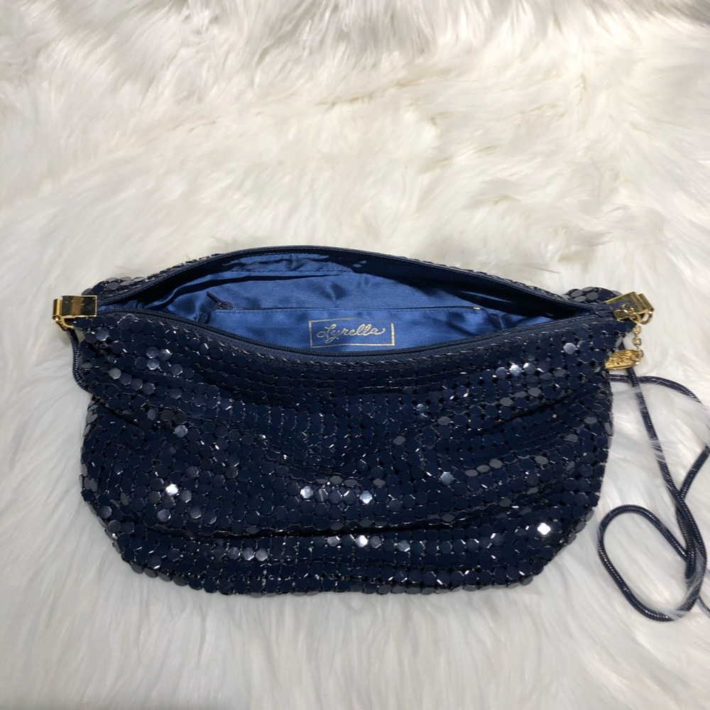 Beautiful Navy Metal Mesh Lyrella Handbag